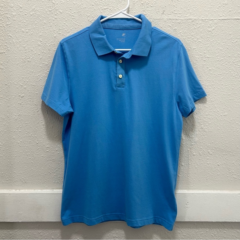 JF J.Ferrar Blue Short Sleeve Polo Shirt Small